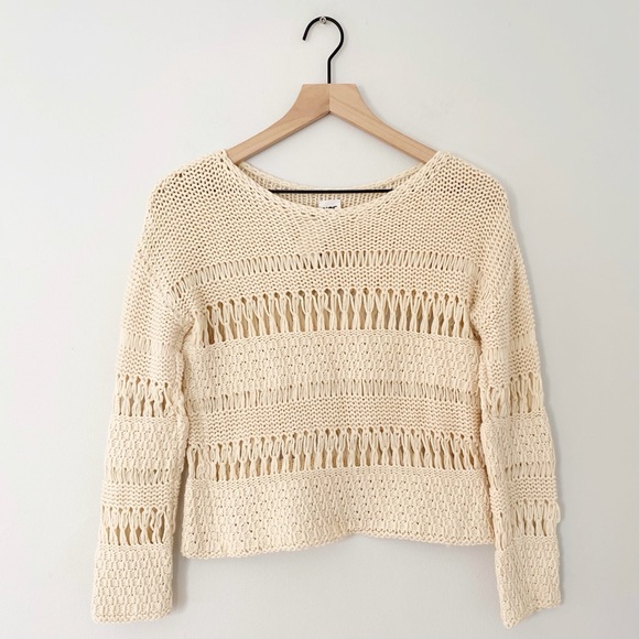 NSF Sweaters - NSF crochet open knit macrame crop sweater
